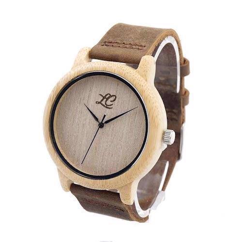 Image of La Capia 100% natur Bambus træ Citizen quartz Herre ur, model Nevada